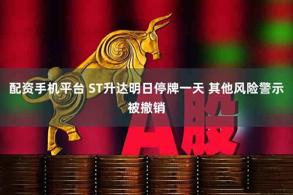 配资手机平台 ST升达明日停牌一天 其他风险警示被撤销