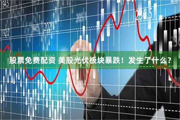 股票免费配资 美股光伏板块暴跌！发生了什么？