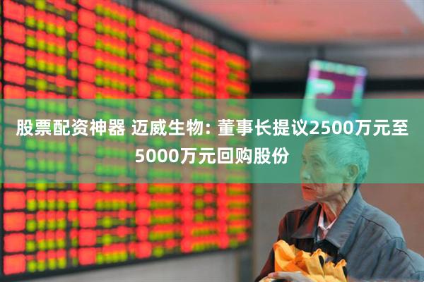 股票配资神器 迈威生物: 董事长提议2500万元至5000万元回购股份
