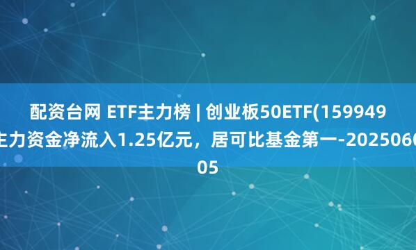 配资台网 ETF主力榜 | 创业板50ETF(159949)主力资金净流入1.25亿元，居可比基金第一-20250605